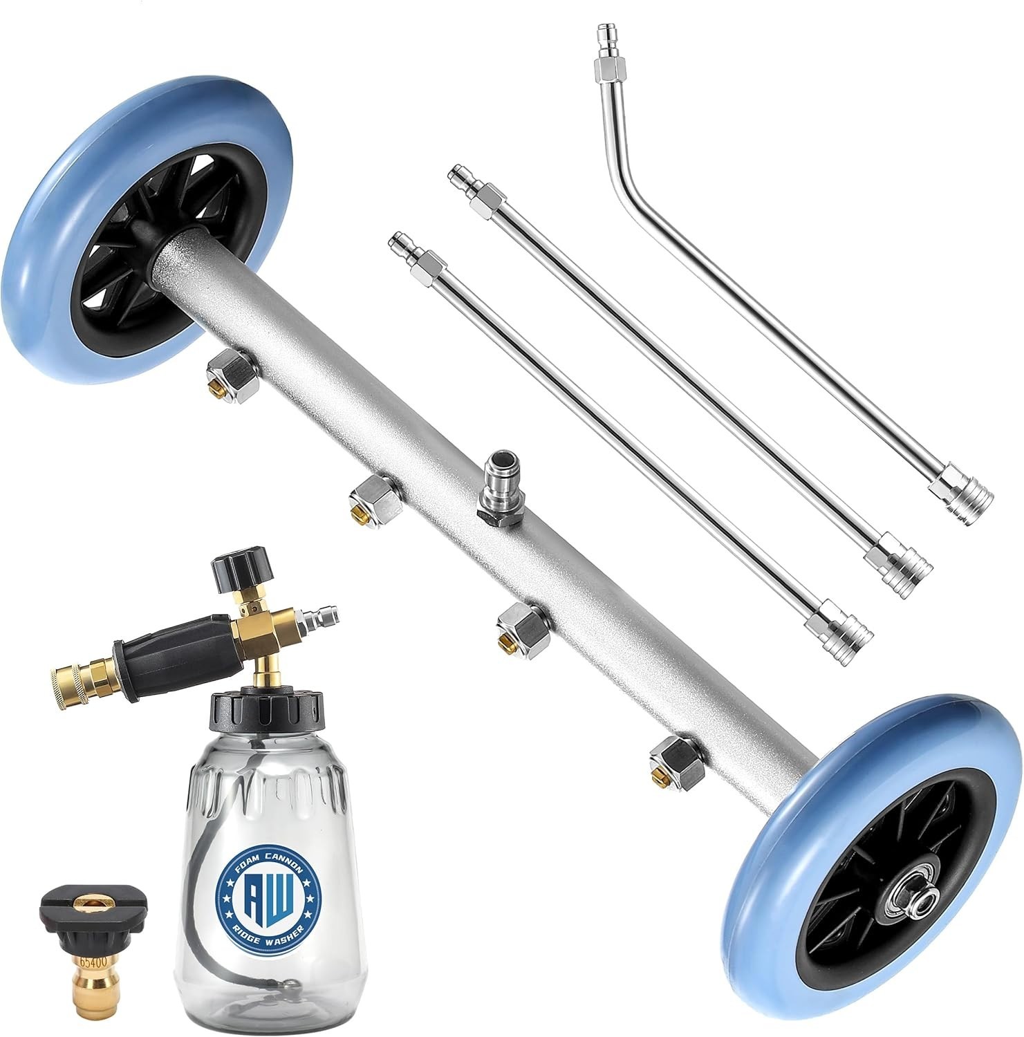 RIDGE WASHER Pressure Washer Undercarriage 16 Inch+Foam Cannon, Silver