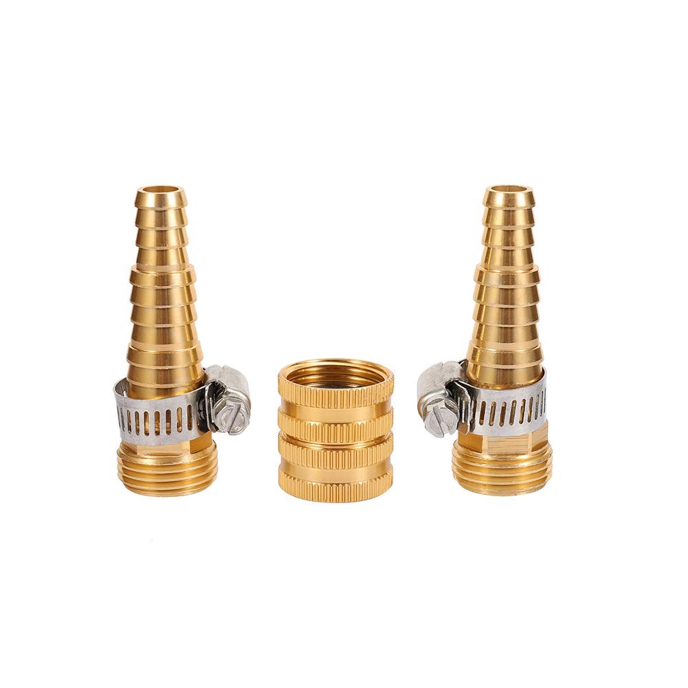 Maofa Metal Garden Hose Repair Connector End Male Female 2UNFM, Gold