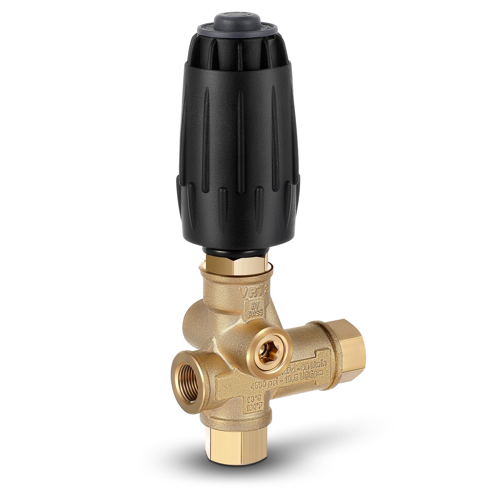 Threlaco 1 Pack Vrt3-310 Pressure Washer Unloader Valve, Black gold and black