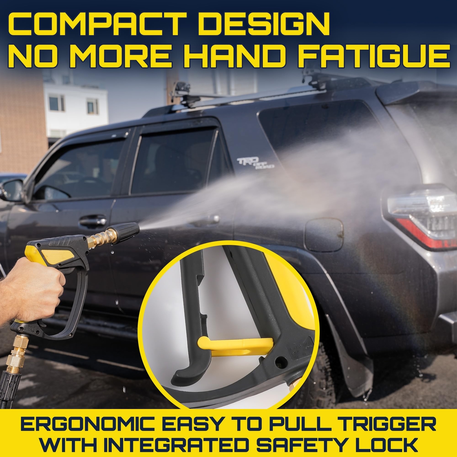 Foam King Short Pressure Washer Gun Handle, Snubby Power Washer with Swivel, …