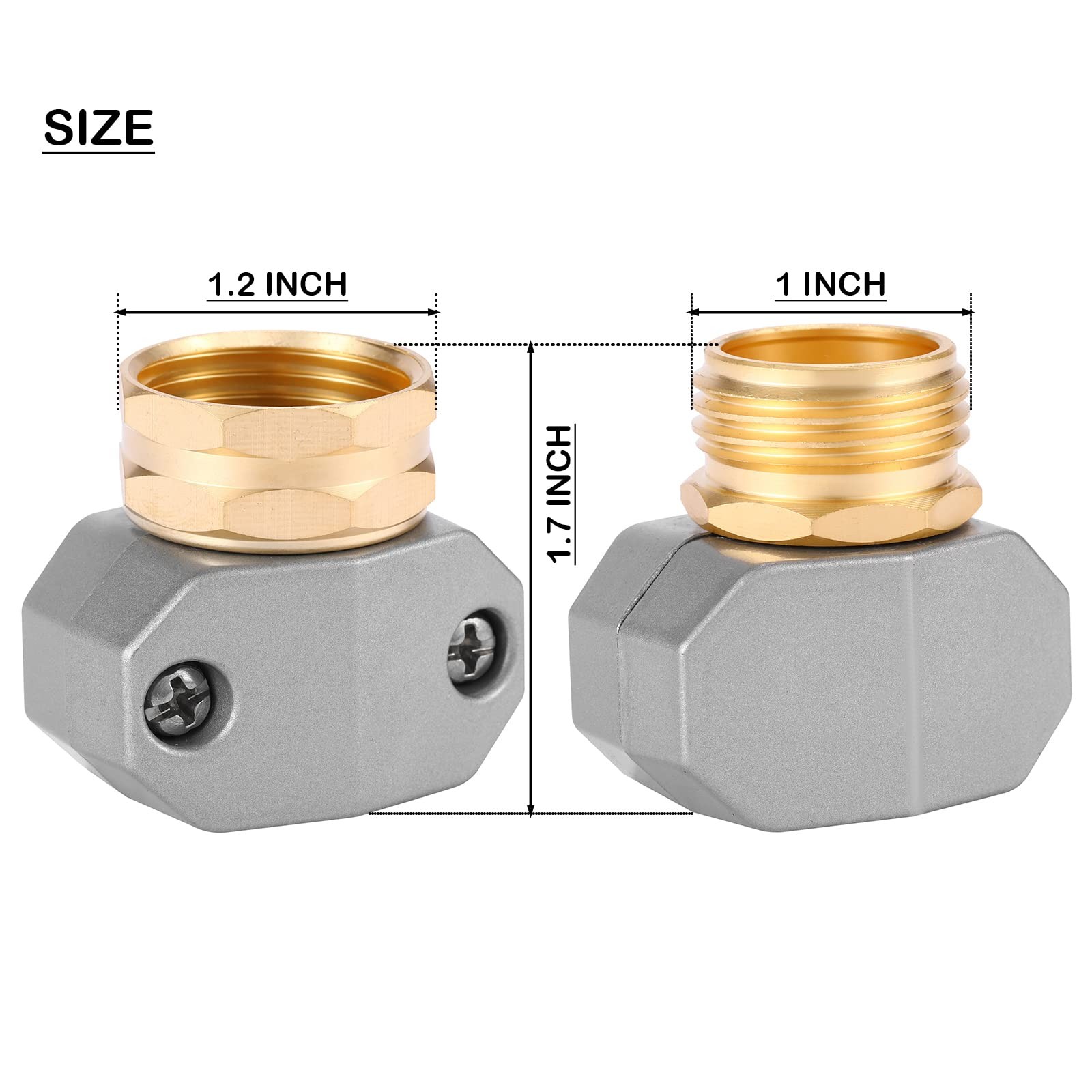 Sanpaint Zinc and Aluminum Male Female Coupling, Fits All 1 Set, Gold