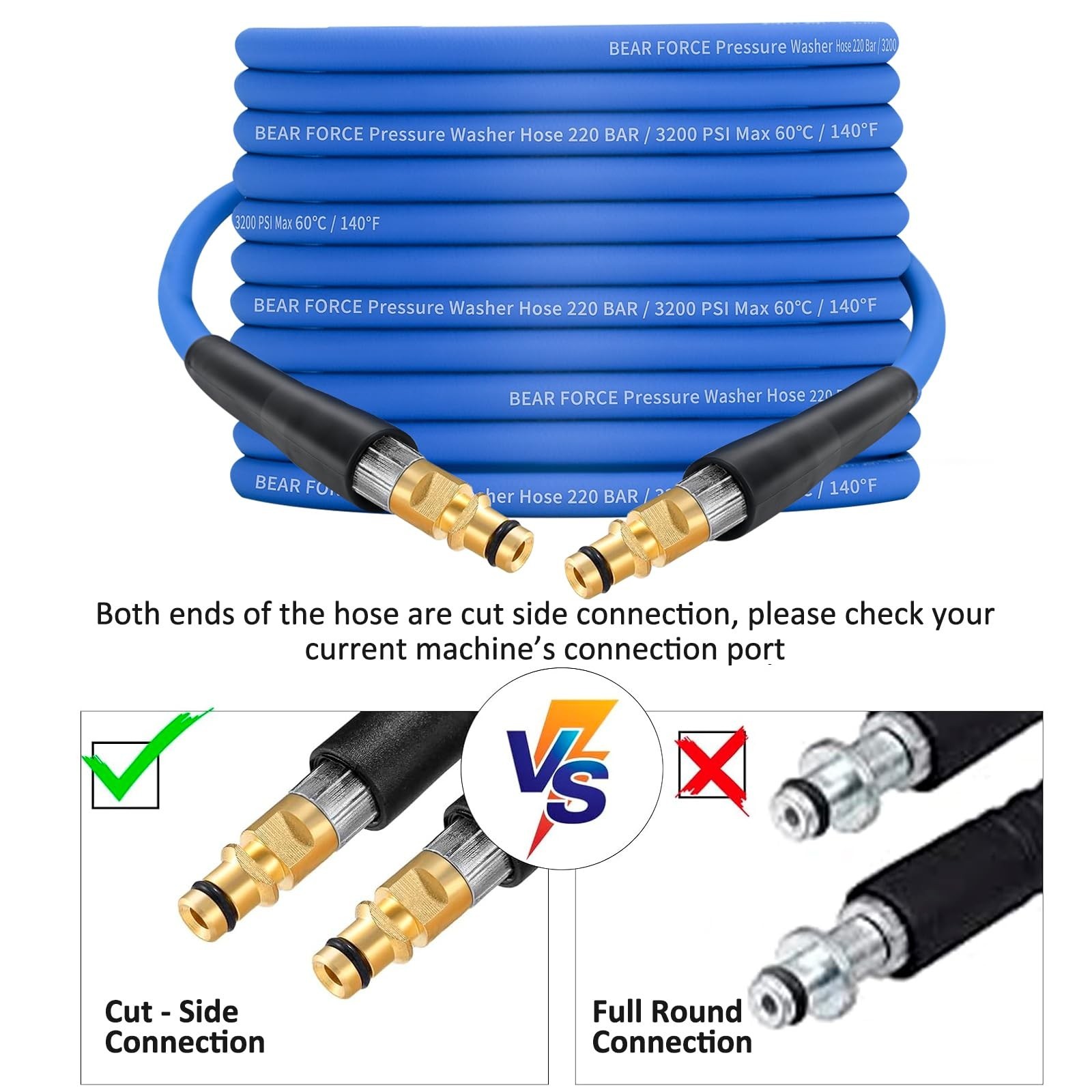 Pressure Washer Replacement Hose Super Flexible Hose 32ft, 3200 PSI Kink Resi…