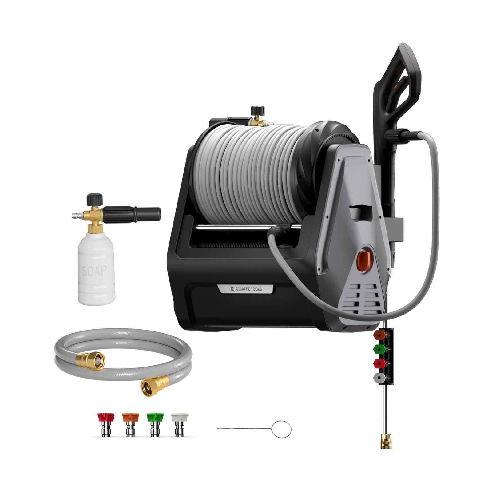 Giraffe Tools Grandfalls Retractable Wall Mount Pressure Washer Plus, Max 290…