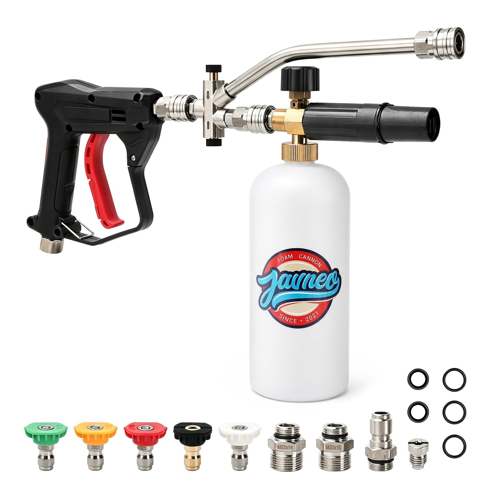 Foam Cannon for Pressure Washer with Short Gun Kit, Snow Foam Lance, 3/8″ Swi…