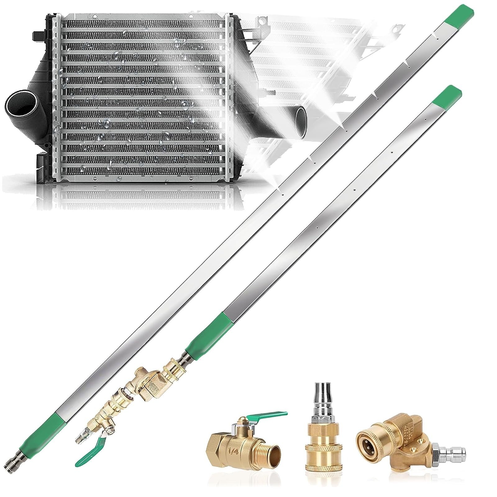 PYQPYQ 47″ & 24″ Radiator Cleaning Wand Set, 4500 PSI, Stainless Steel
