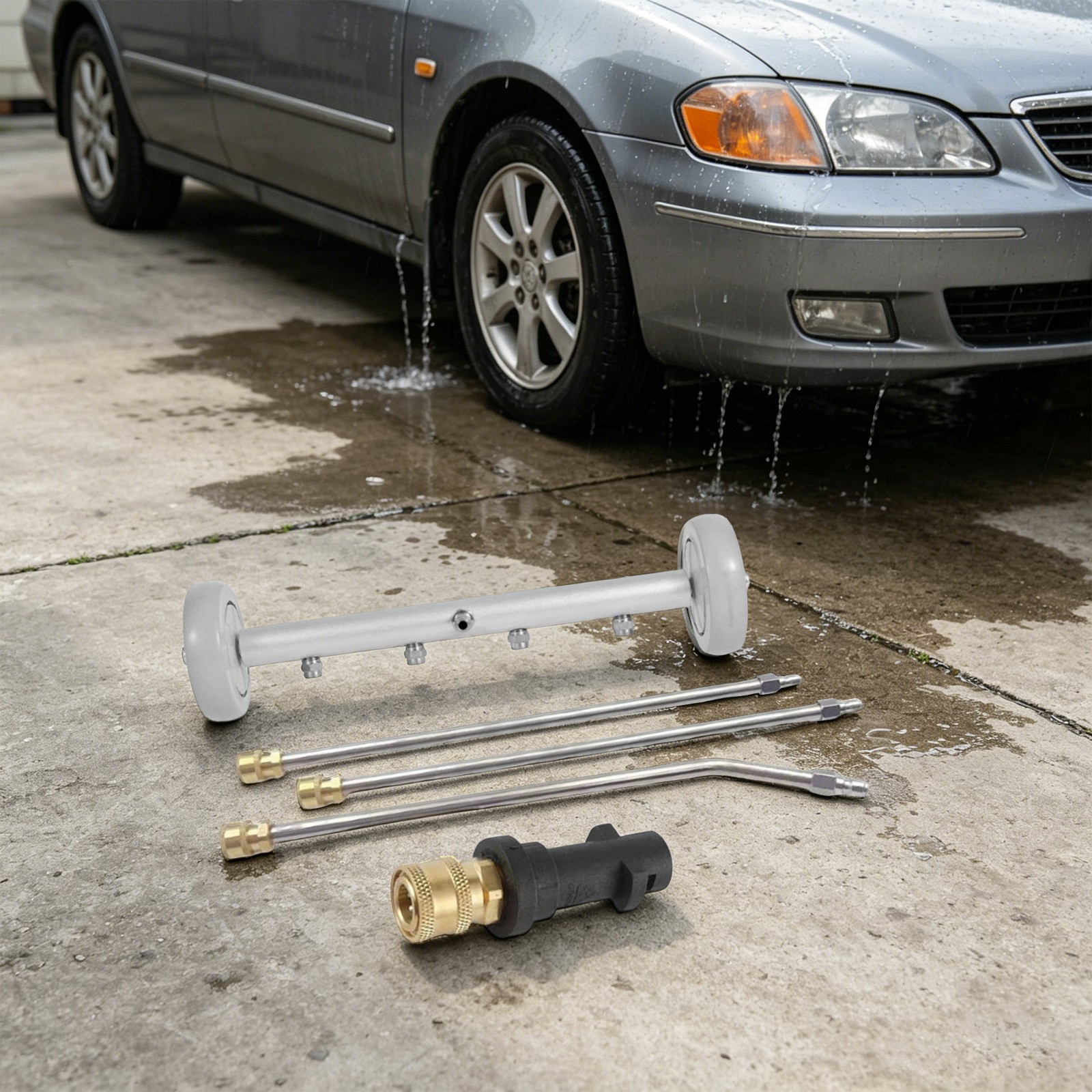 Under Car Cleaning Tool With Wheels Car Chassis High Pressure Water Spray Broom