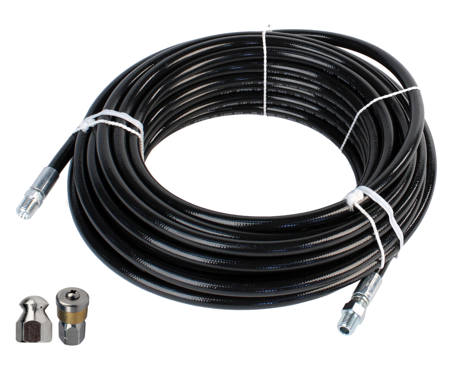 Schieffer 1/4″ x 50′ 4400 PSI Thermoplastic Sewer Jetter Hose & 5.5 Nozzles