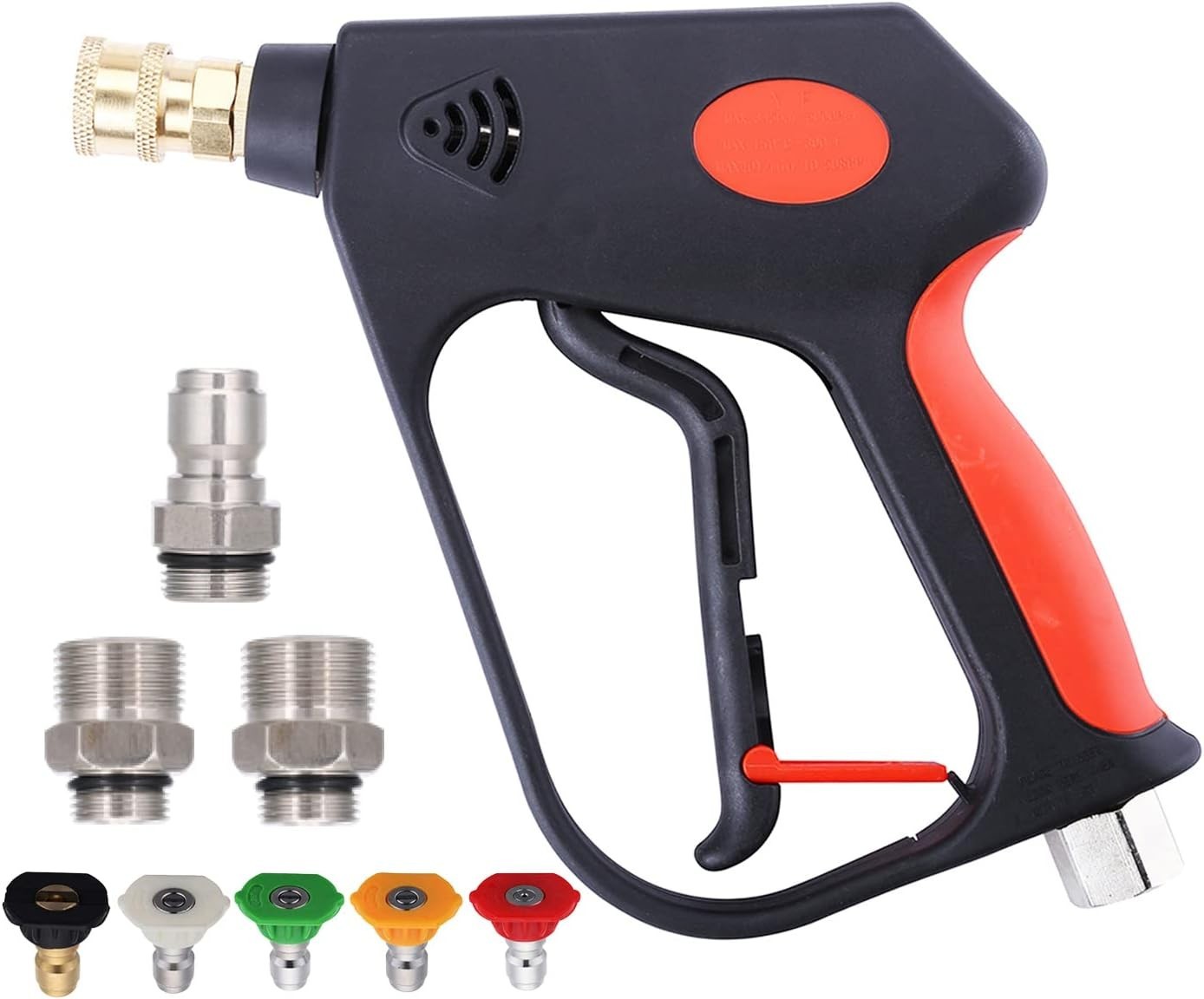 Pressure Washer Short Gun, Commercial 5000 PSI / 10.5 GPM, Swivel Inlet, 3/8 …