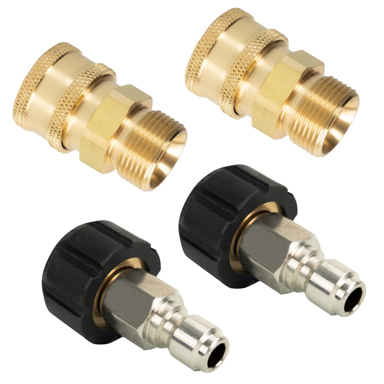 LIULO TOOL 4 Pack Pressure Washer Quick Connect Kit, Disconnect Brass
