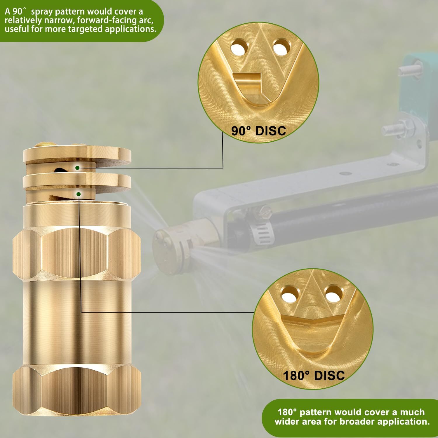 6542-1FBA Boomless Spray Nozzle 1/2″ FPT #20 Orifices 90° & 180° Caps 5.9 GPM