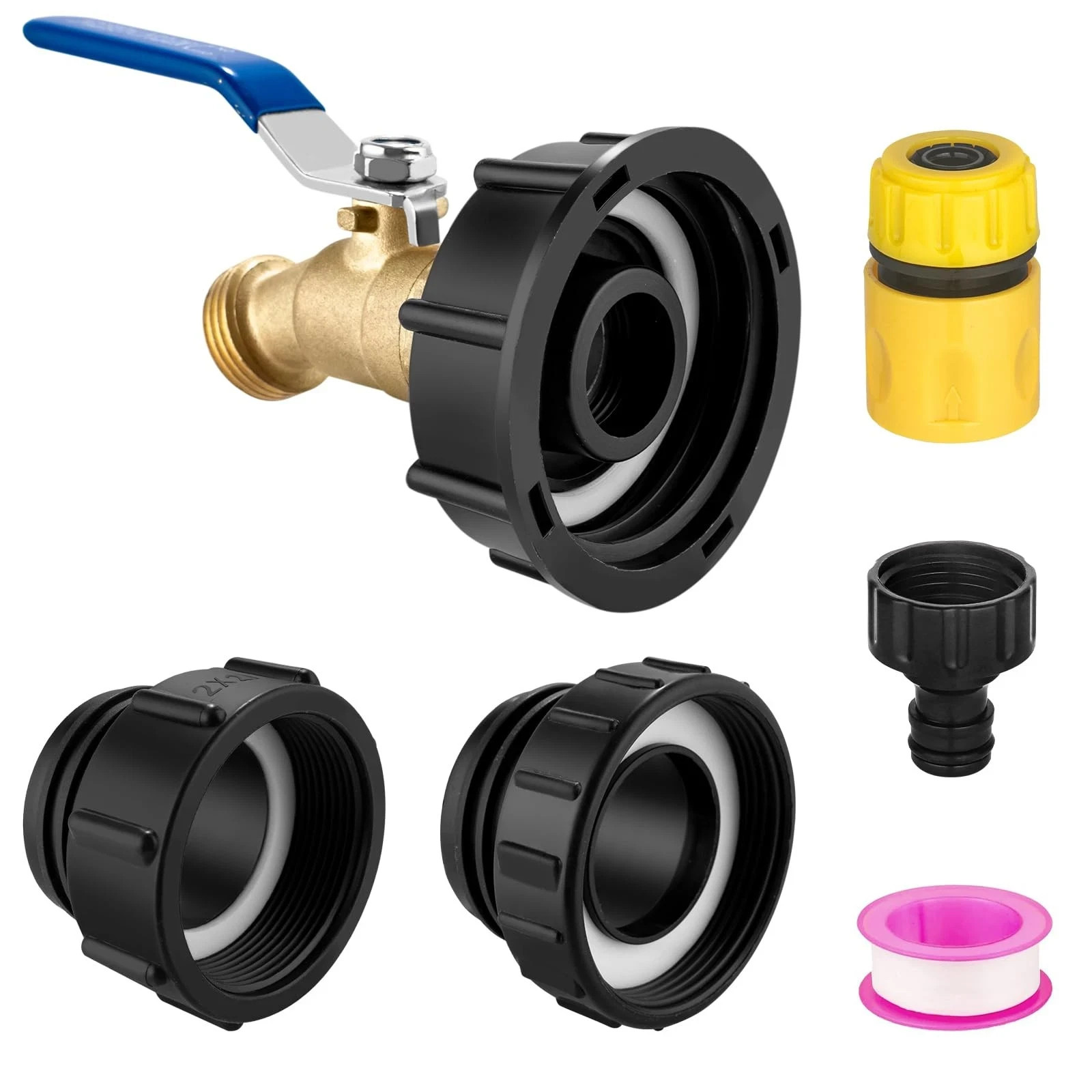 IBC Tote Hose Adapter 275-330 Gallon Water Tank High Flow Valve