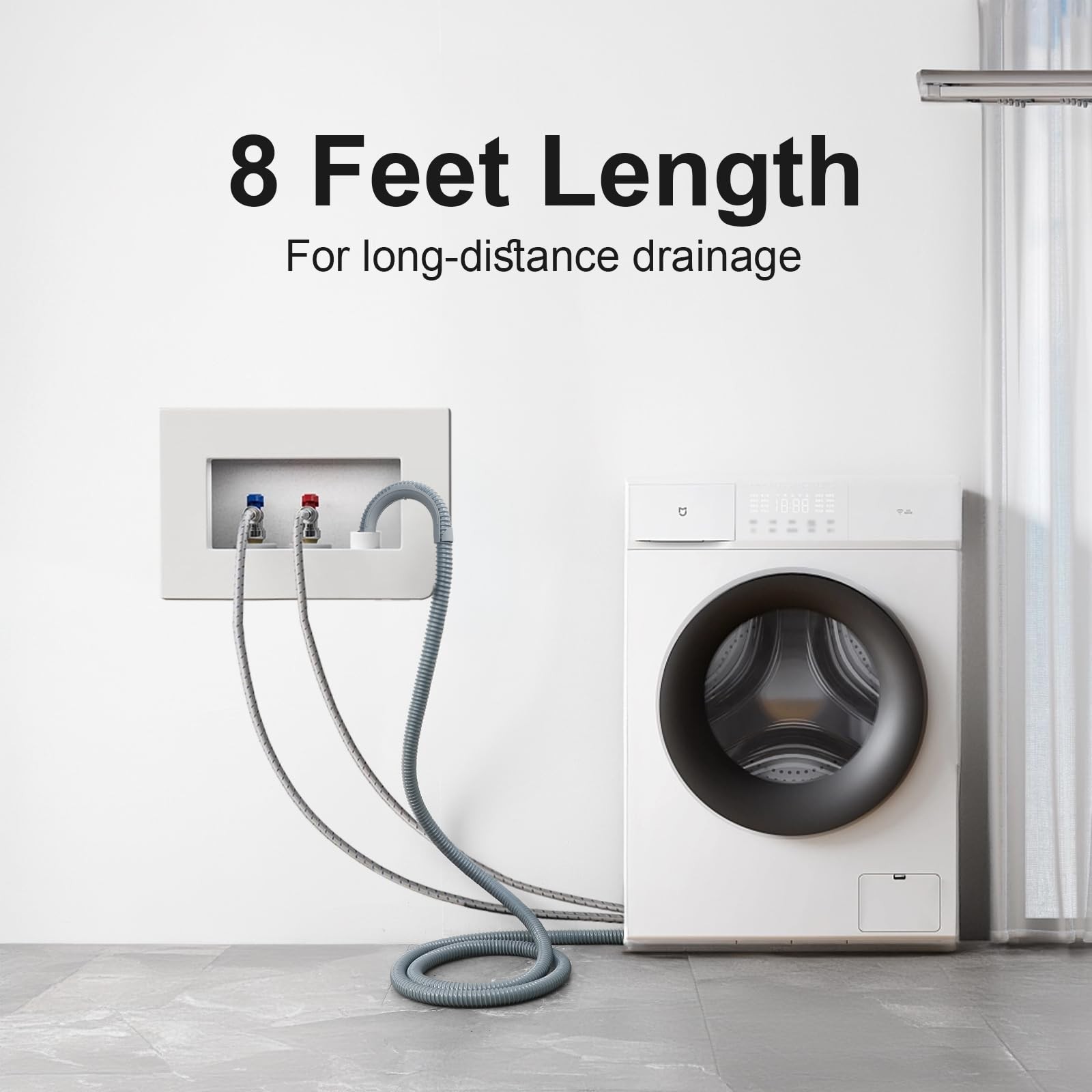 Elyfree Universal Washing Machine Drain Hose, 98 inches by 1.26 inches, 8ft