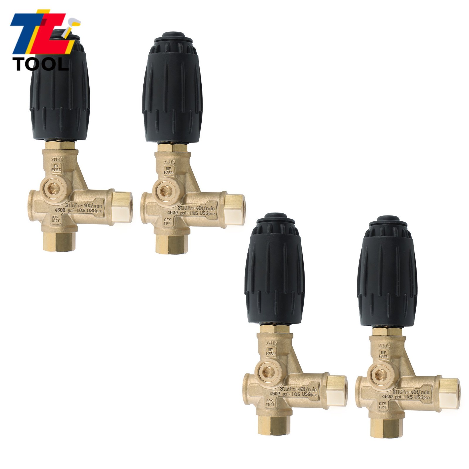 4Pcs AR VRT3-310 Unloader Valve Pump 4350PSI 8GPM 3/8″ FNPT for Pressure Washers