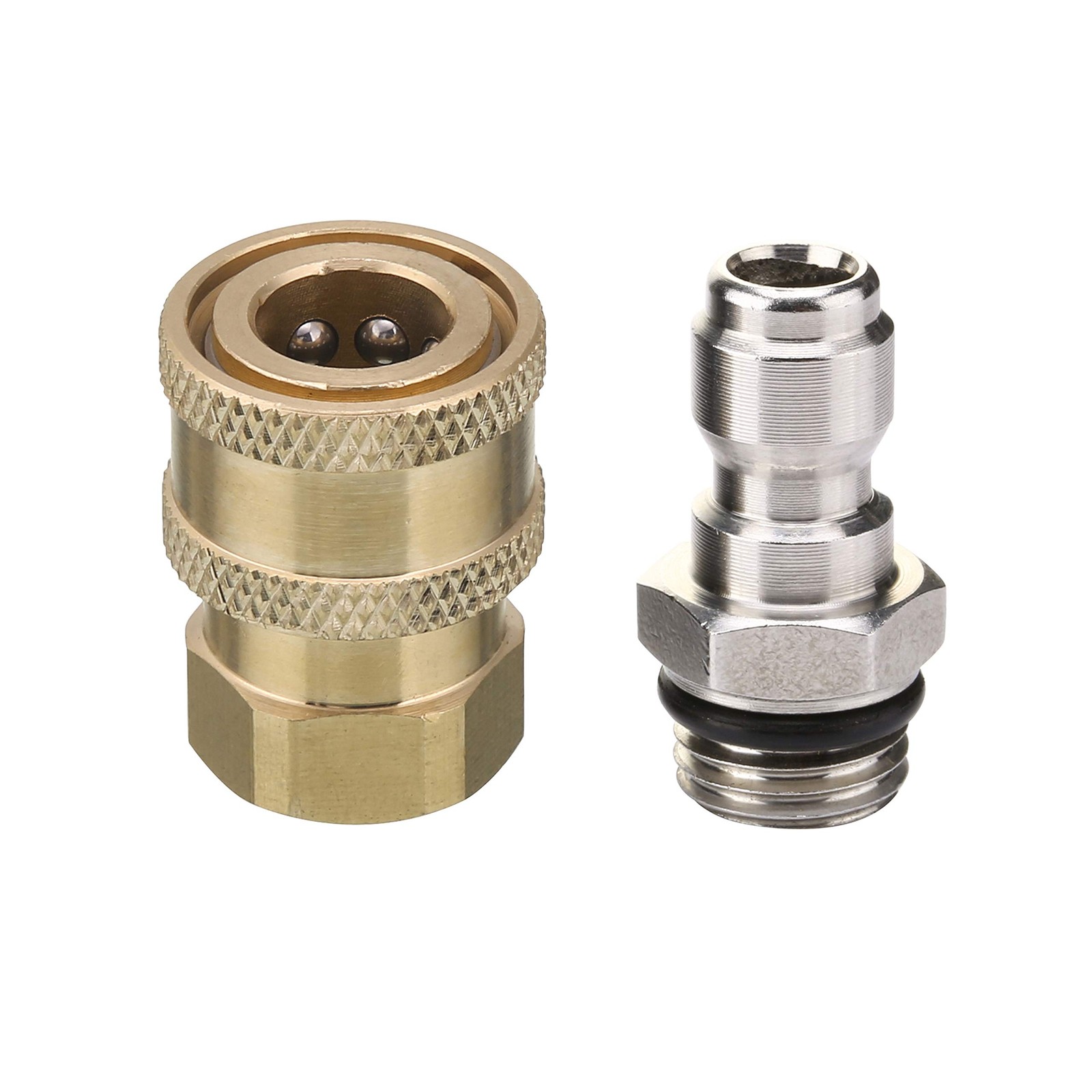 M MINGLE Pressure Washer 6.35mm NPT to QC, Brass and Stainless Steel