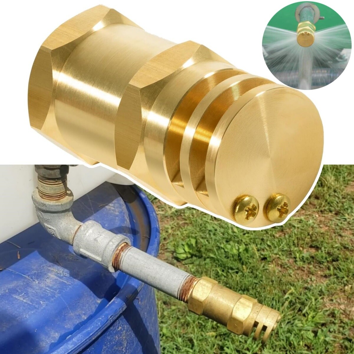 Boomless Spray Nozzle 1/2″ FPT (90° & 180° Caps) 4.2 GPM @ 40 PSI #654101, 65411