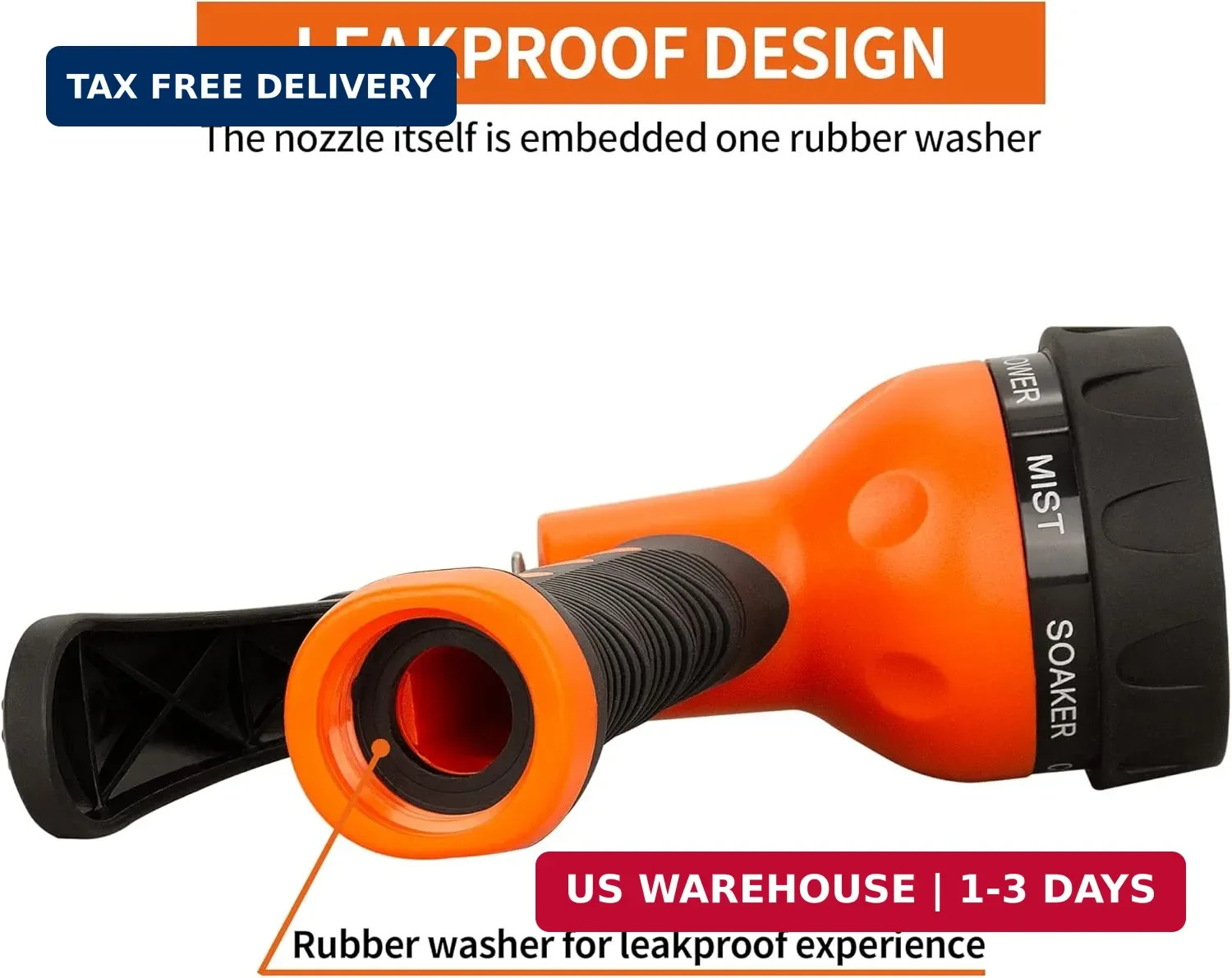 AUTOMAN-Garden-Hose-Nozzle,ABS Water Spray Nozzle with Heavy Duty 7 Adjustable