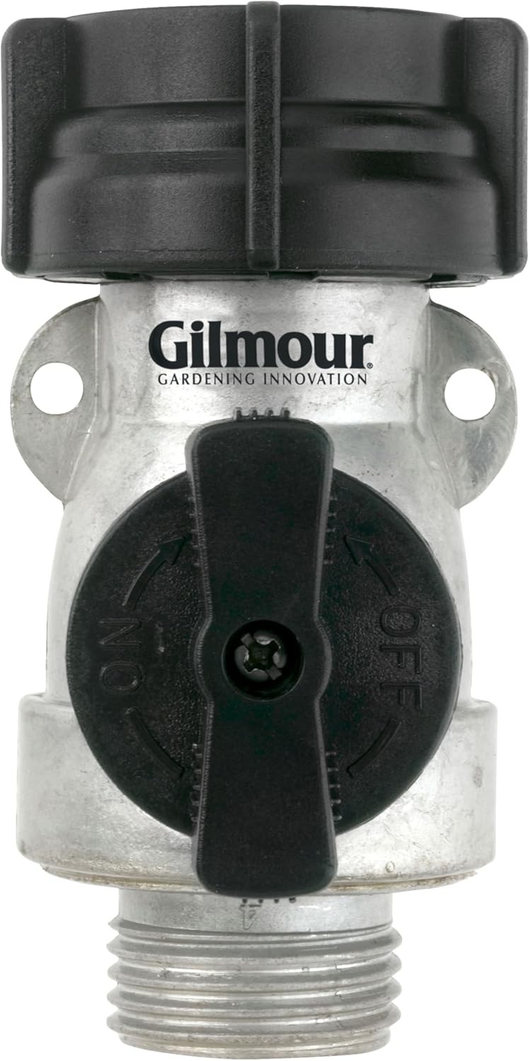 Gilmour Garden Hose Shut Off Valve, Durable Metal Full Flow Water Off…