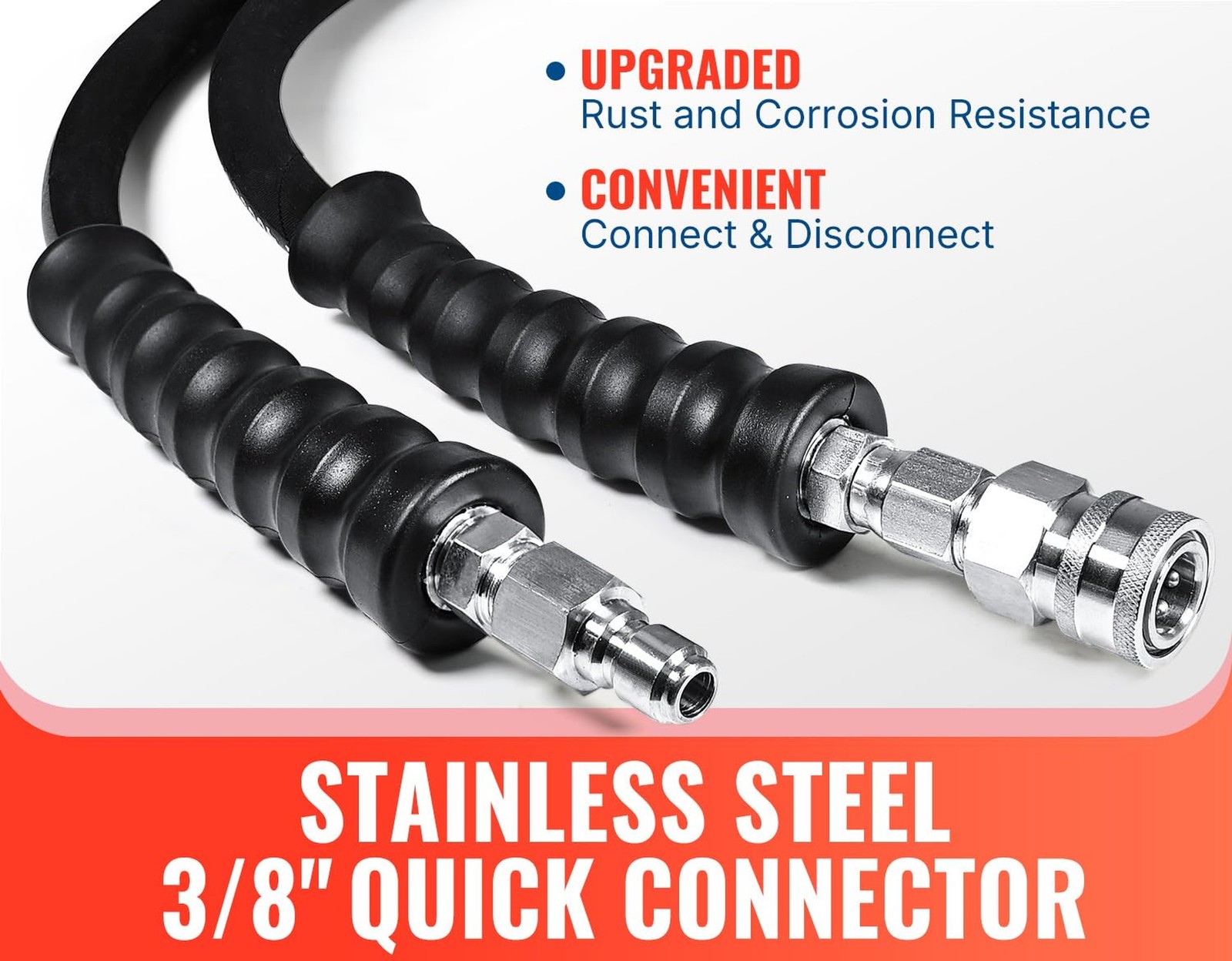 YAMATIC 3/8″ Pressure Washer Hose 100 FT with Stainless Steel Quick Connect |…