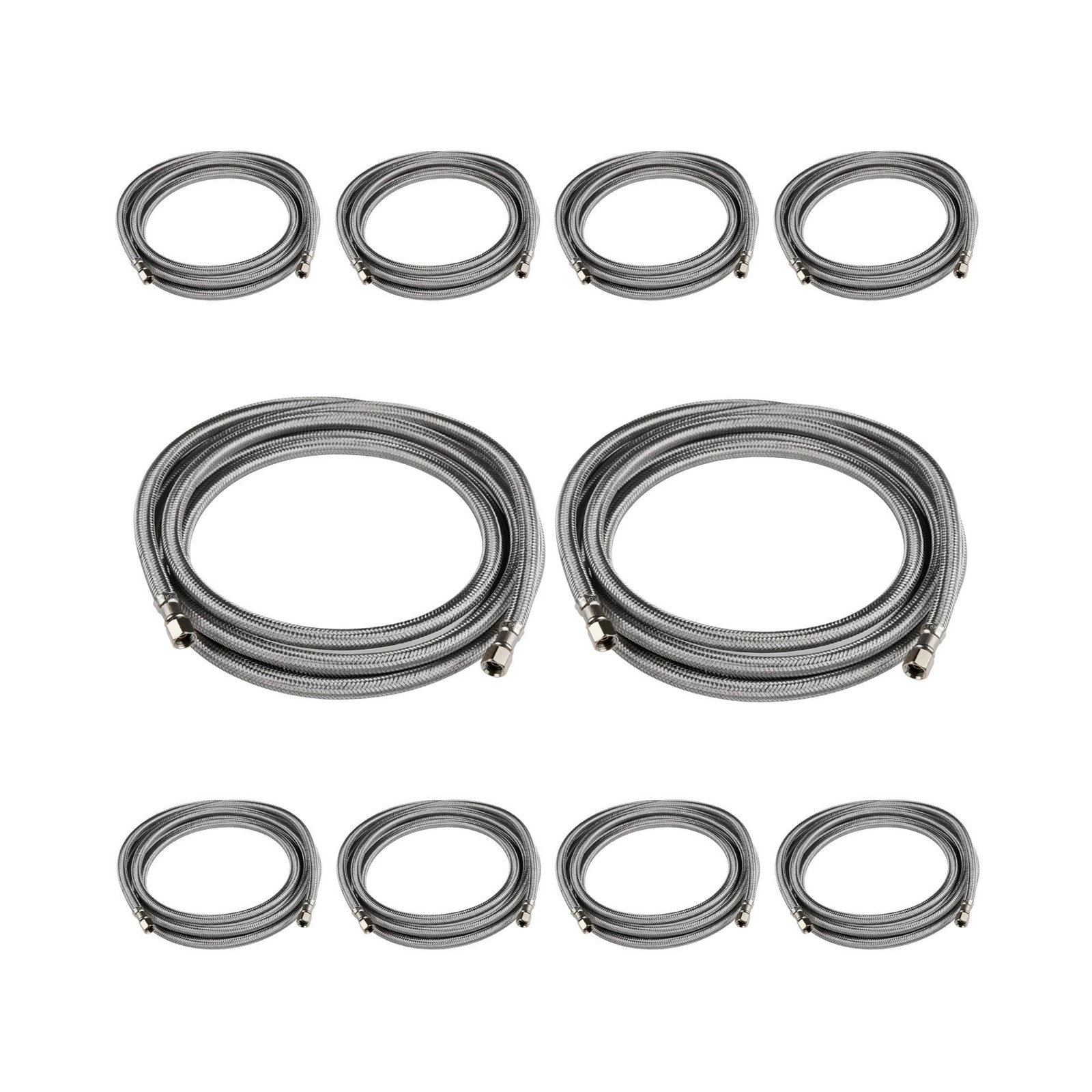 (10 Pack) Seelink 6-FT Ice Maker Hose, Stainless Steel Refrigerator Water Hos…