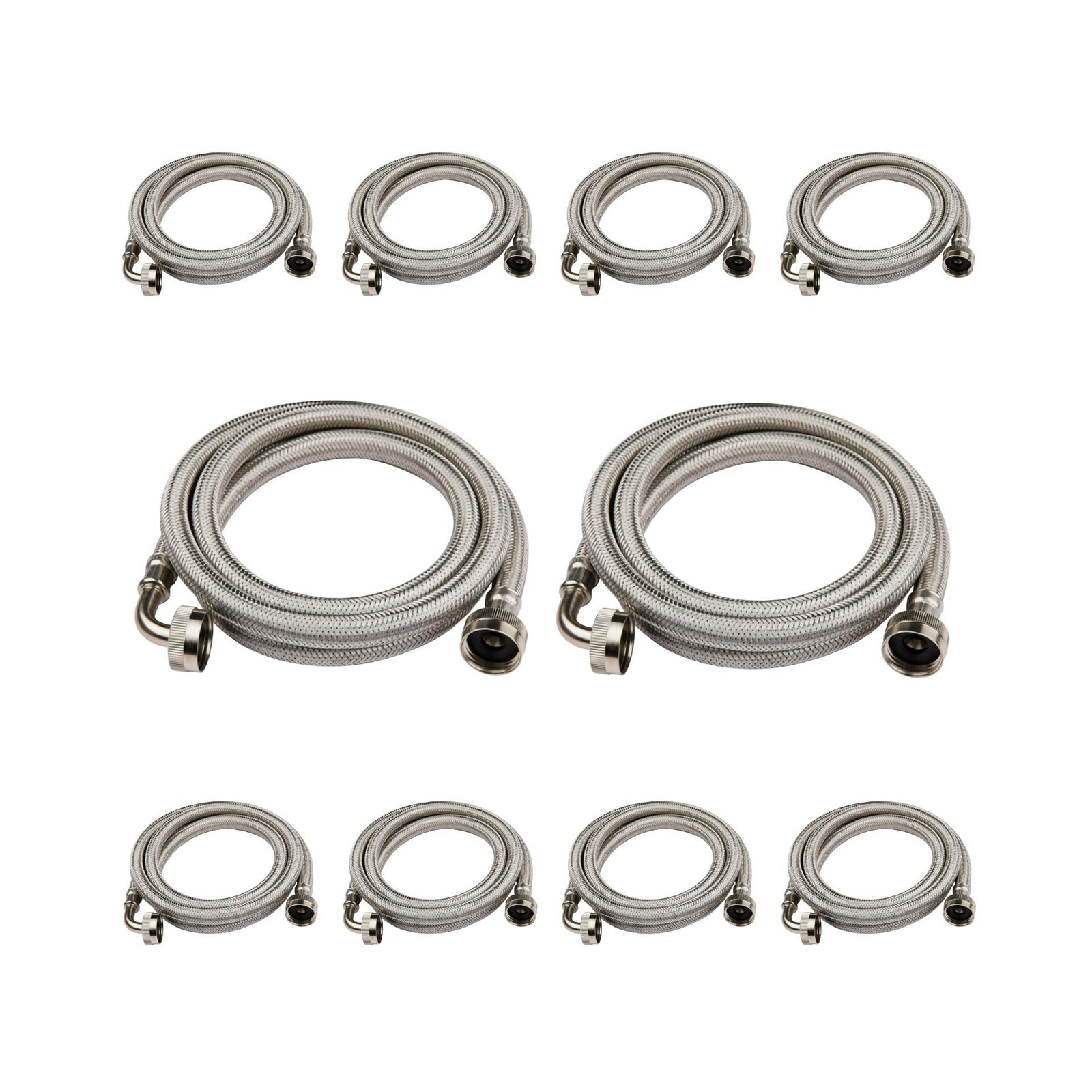 (10 Pack) Seelink 6FT Washing Machine Hose, Stainless Steel Washer Hose for H…