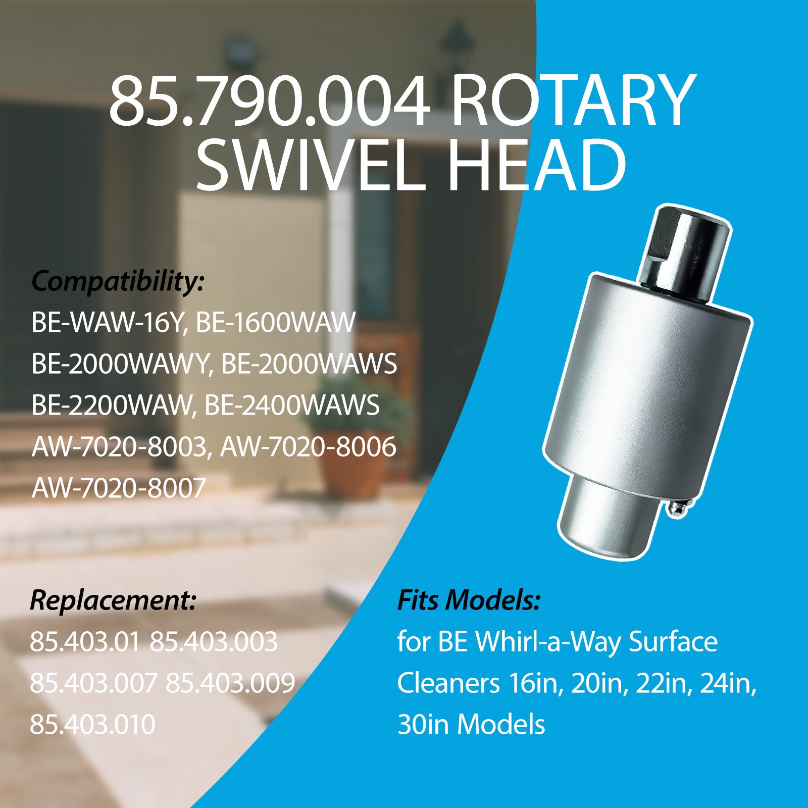 1X For Whirl A Way 16″ 20″ 22″ 24″ 85.790.004 Surface Cleaner Rotary Swivel Head