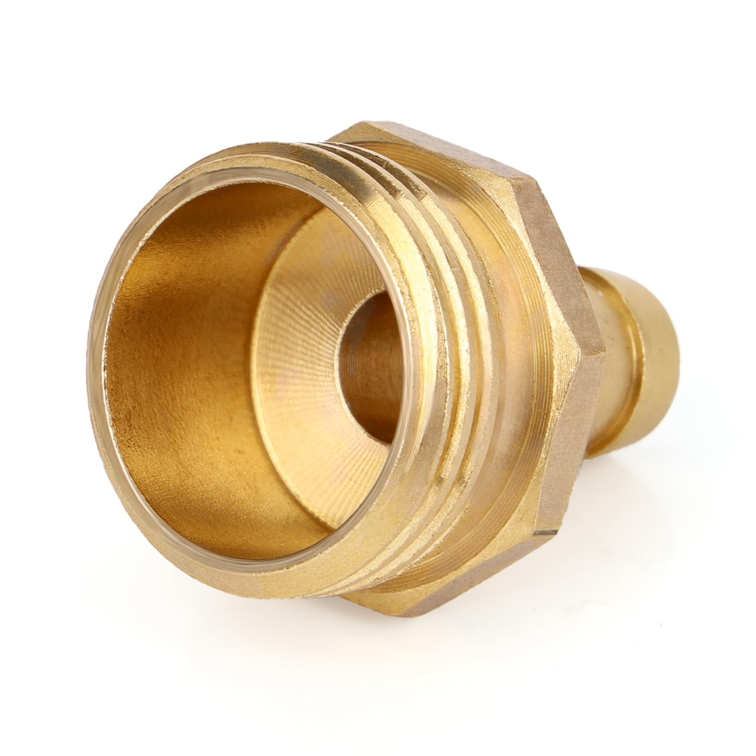 BOXOB 2pcs Solid Brass 1/2″ PEX Barb to 3/4″ GHT Male Garden Hose Gold
