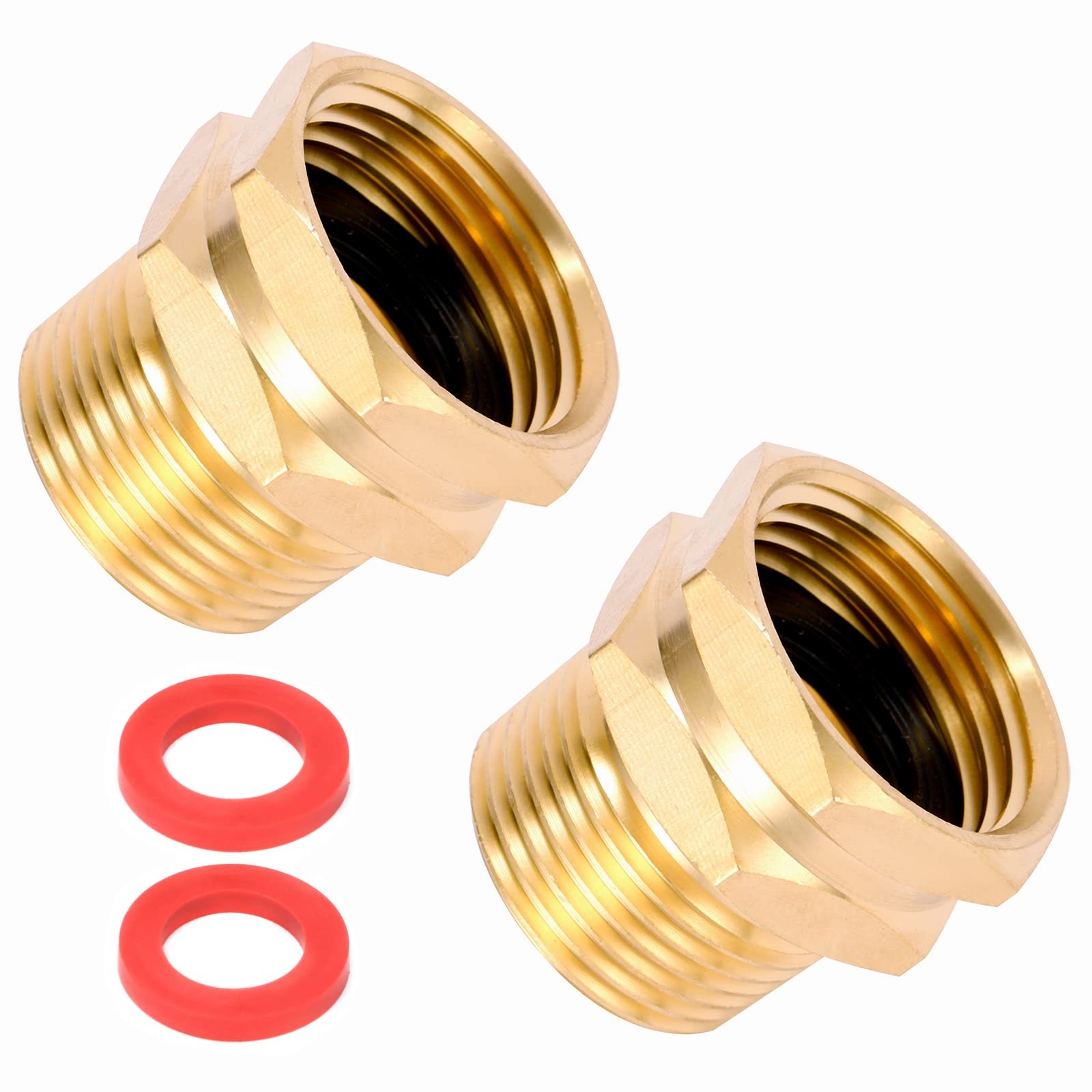 2 Pack Brass Garden Hose Adapter, 3/4″ GHT Female x NPT Male,