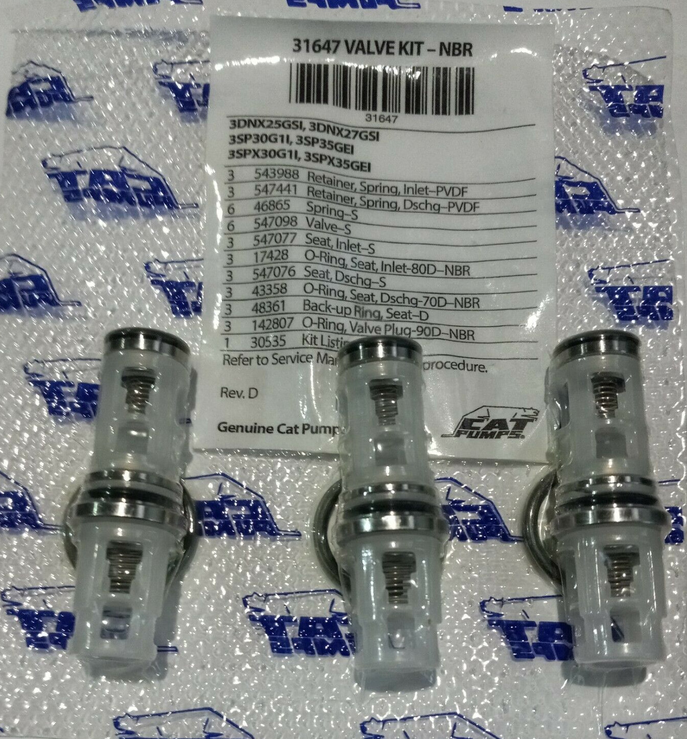 31647 VALVE FOR 3DNX, 3SP , 3SPX CAT PUMP PRESSURE WASHER PUMPS
