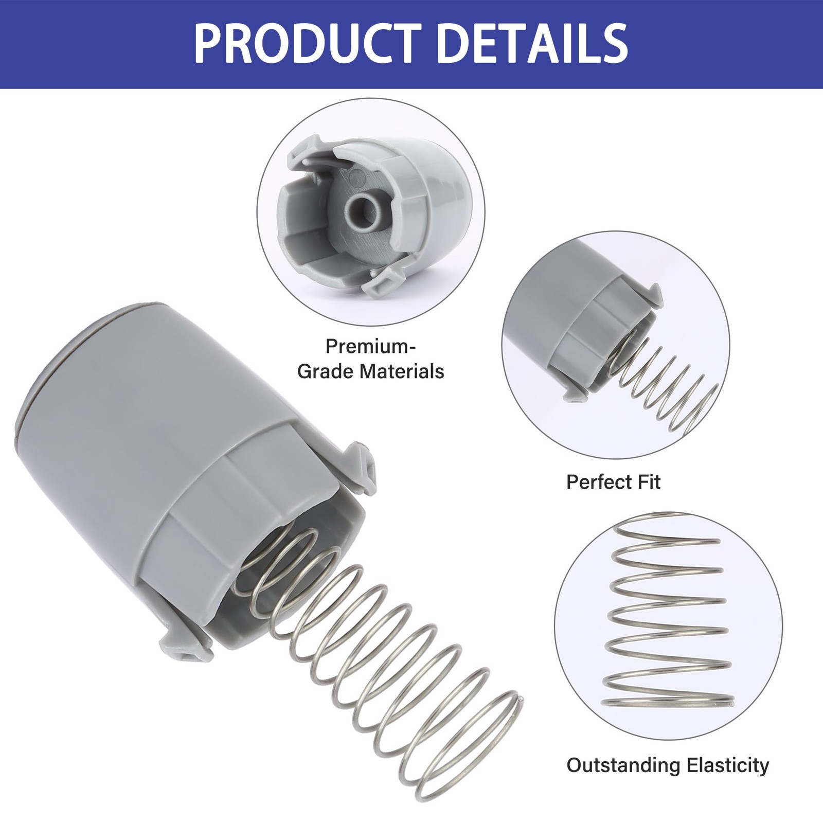 AGM73610701 Washer Magnetic Door Plunger and Spring 1.5 inches, Gray