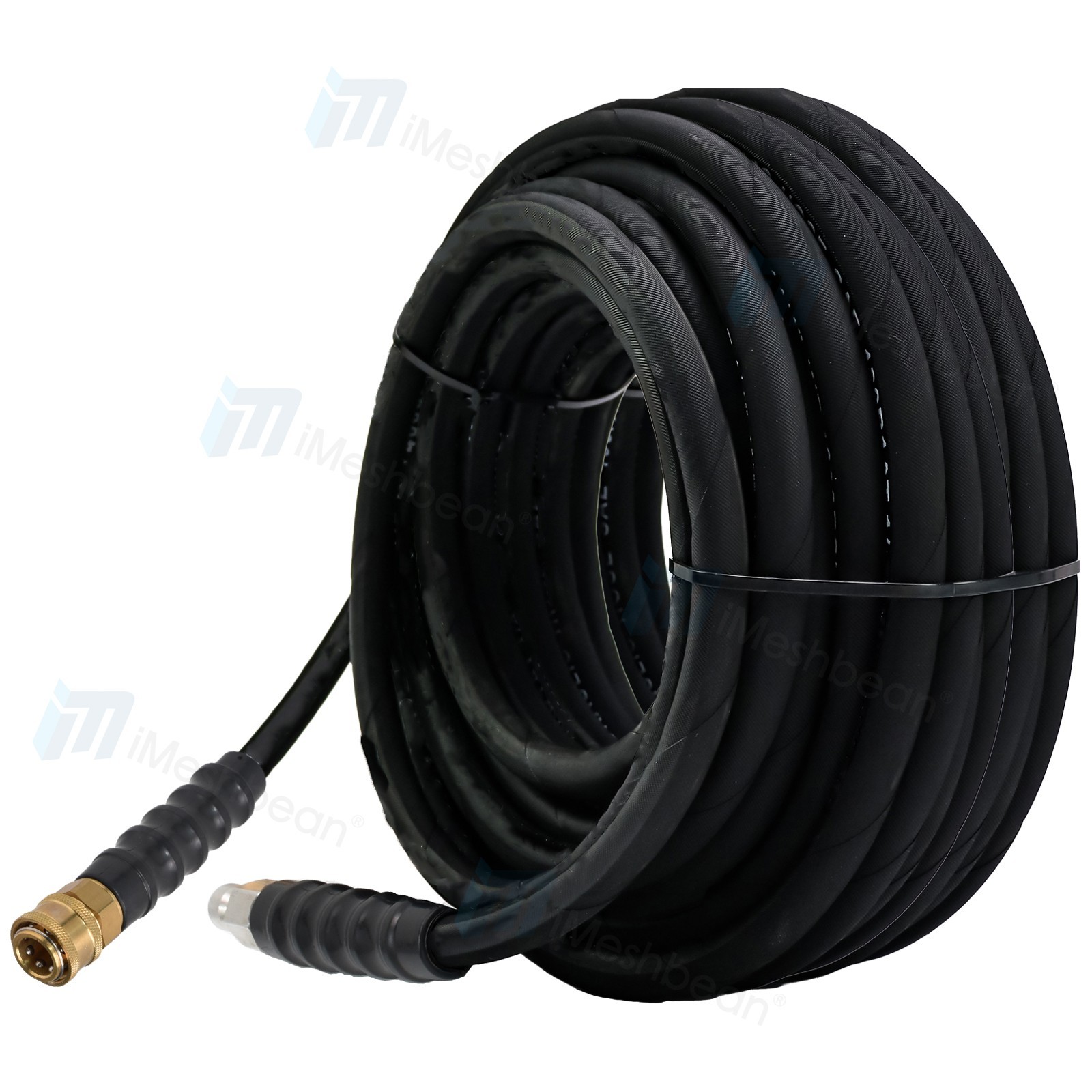 125ft 3/8″ Pressure Washer Hose 4000 PSI Non-Marking Gray With Couplers