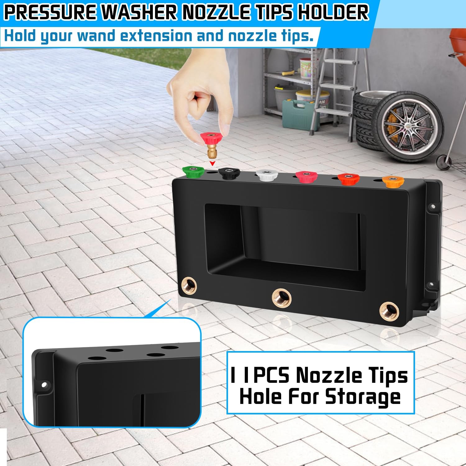 Boltigen Wall Mounted Pressure Washer Gun Holder, Foam Cannon Organize Black