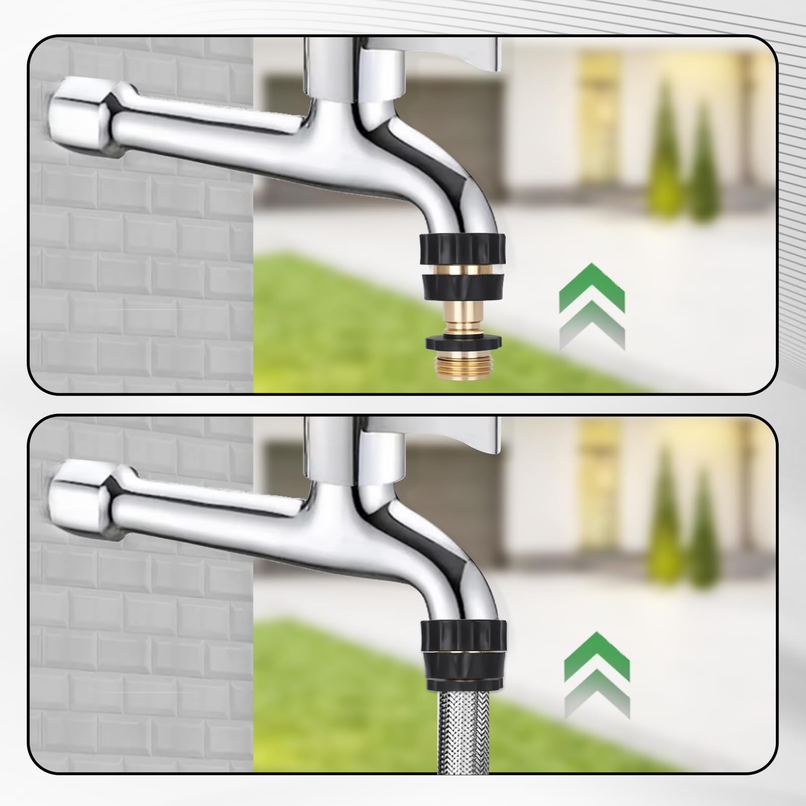 Dalmbox Garden Hose Quick Connector, 3/4″ Male and Female 6 SET, Gold