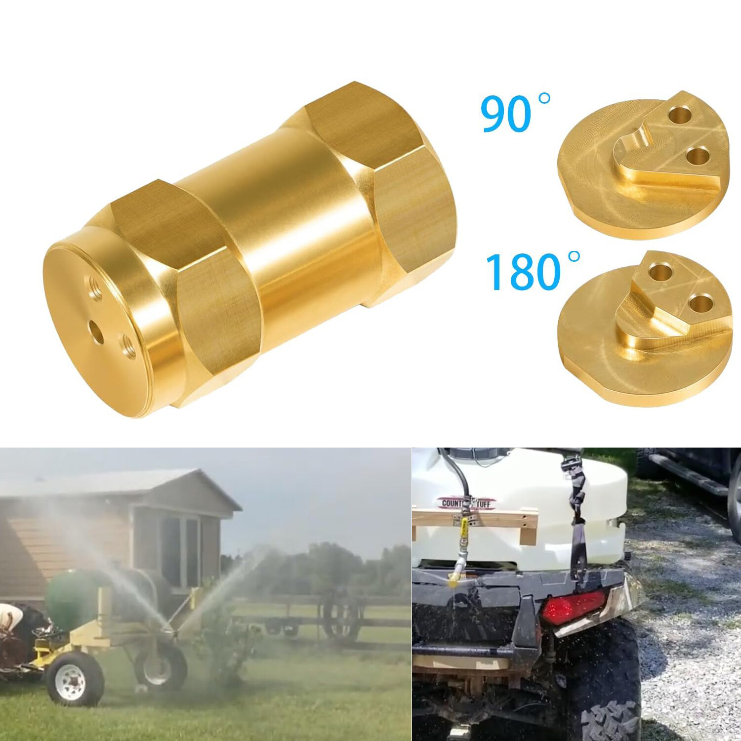 Boomless Spray Nozzle 1/2″ FPT #5 Orifices (90°&180° Caps) 2.0 GPM @ 40 PSI
