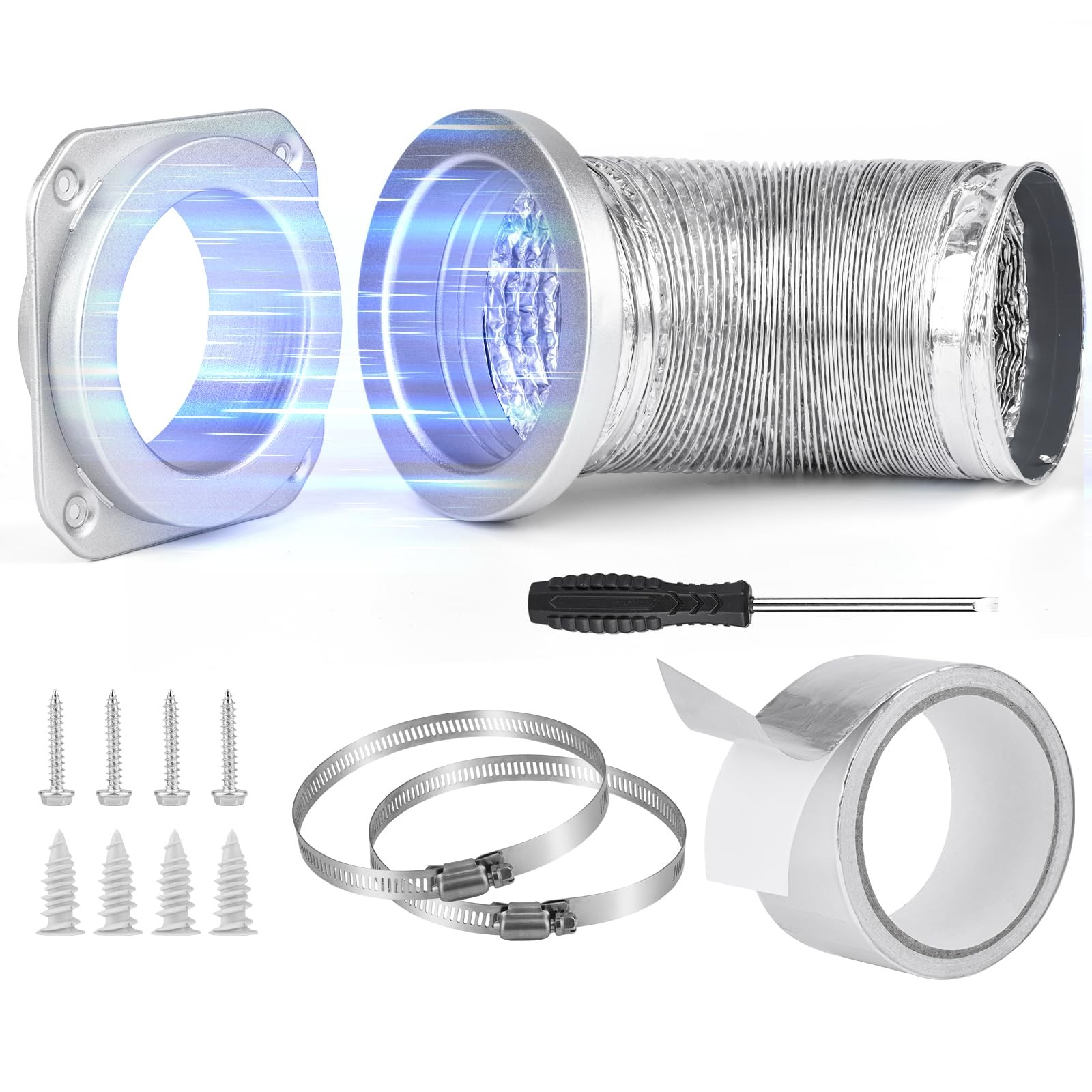 Magnetic Dryer Vent Connector Kit,DVC-180 Coupling Extra Large01, silvery