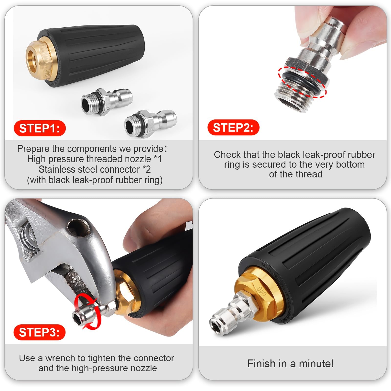 Pressure Washer Tips Turbo Nozzle 4.0, 3000 Psi