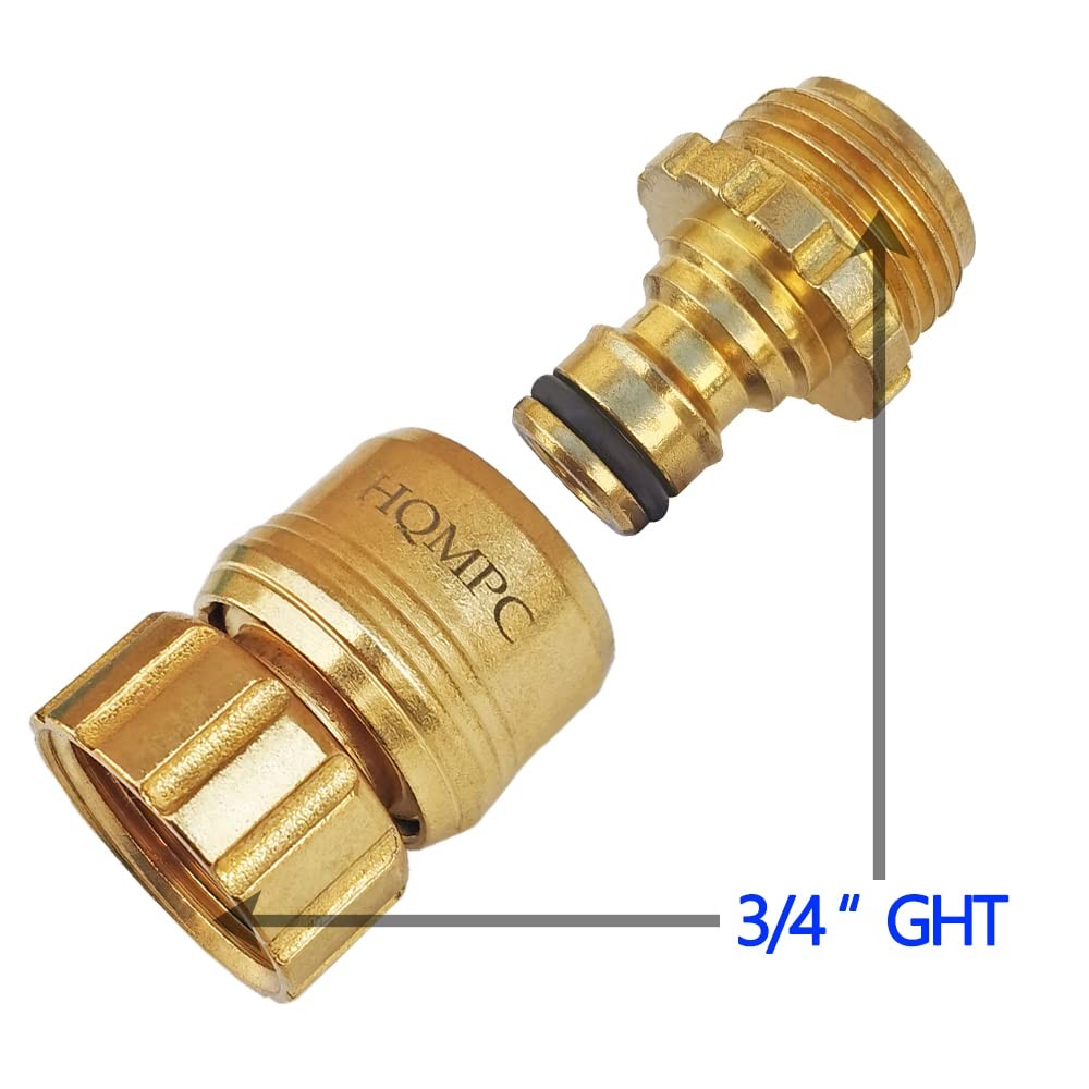 HQMPC No Pb Garden Hose Quick Connect Brass Lead Free 2SETS,