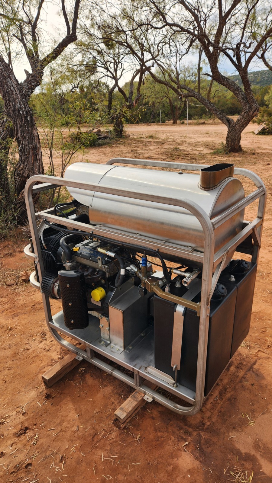 Industrial Hotwater Pressure Washer- Diesel Engine & Burner *Low Hour Machine