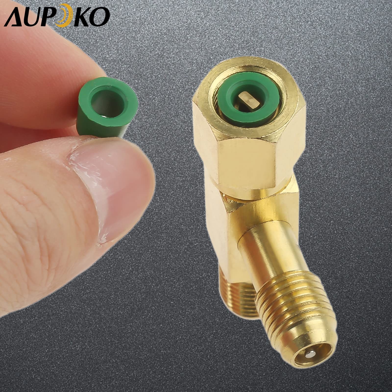Aupoko Quick Coupler Access Tee, 1/4” Valves Core Tee Adapter 1/4 inch, Gold