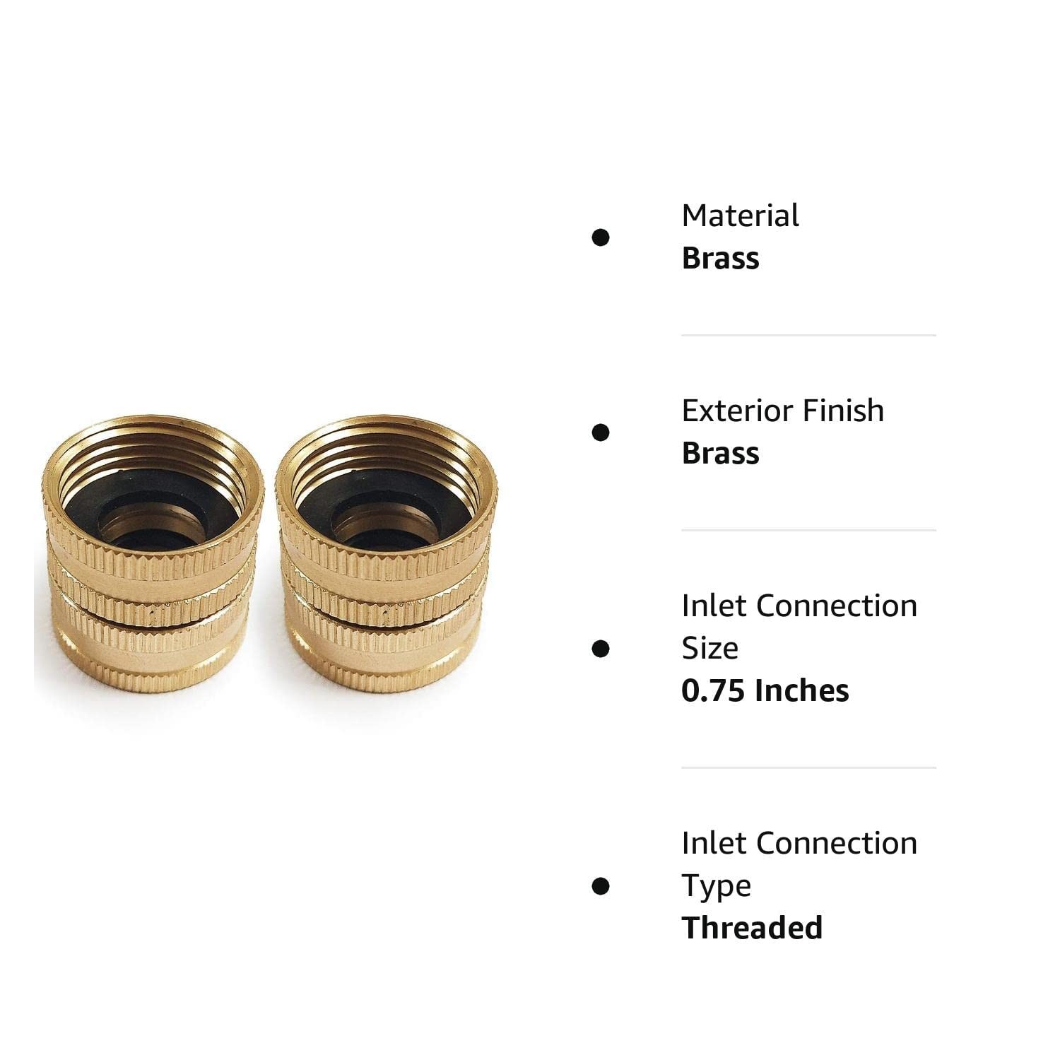 Twinkle Star 2 Pack 3/4″ Brass Garden Double Female Swivel Connector (2 Pack)