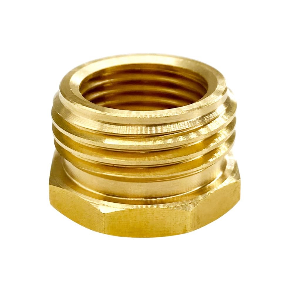 GESHATEN 3/4” GHT Male x 1/2” NPT Female Connector, Brass 3/4 inch,