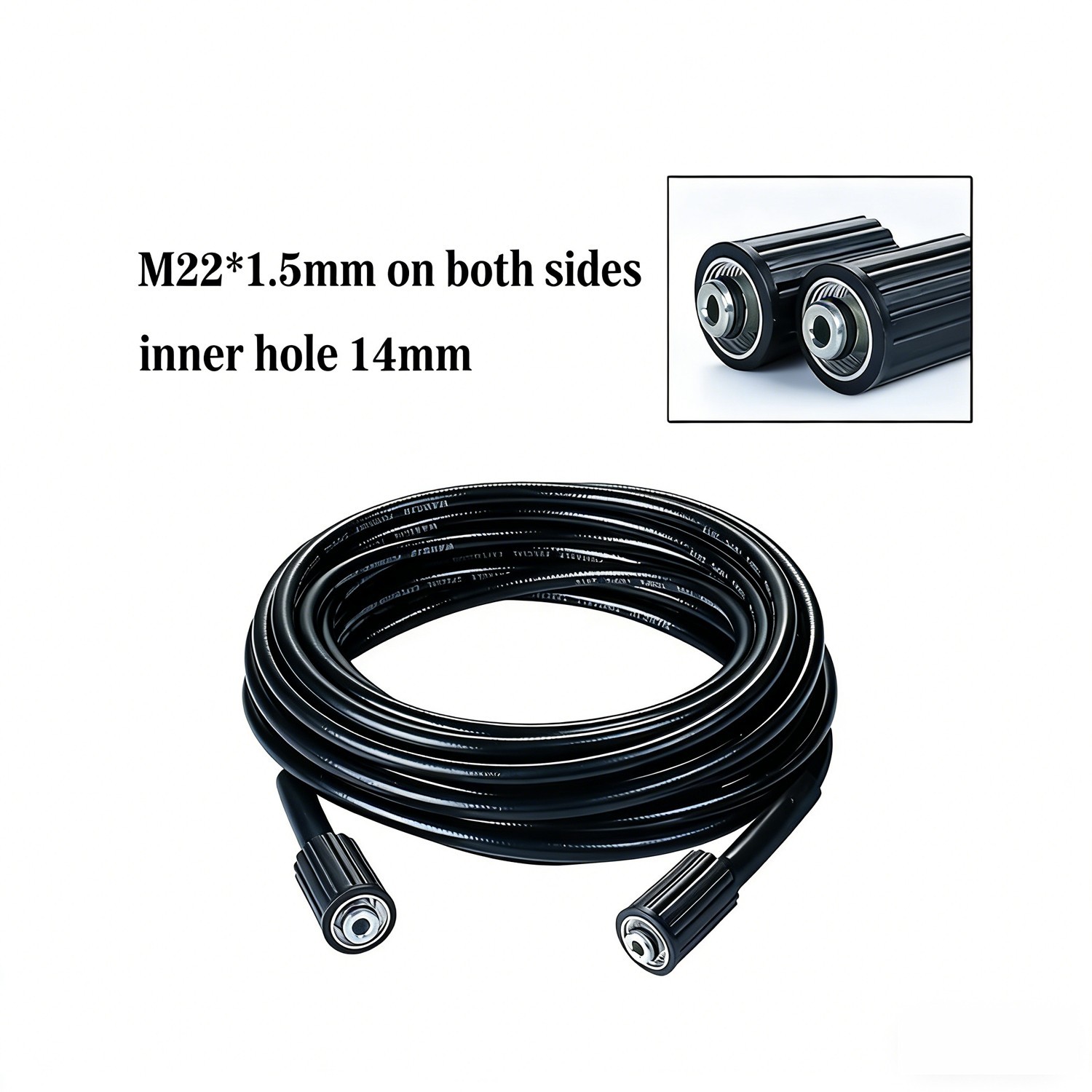 66FT Pressure Washer Hose 1/4” M22-14mm 3200PSI Kink Resistant Replacement Hose