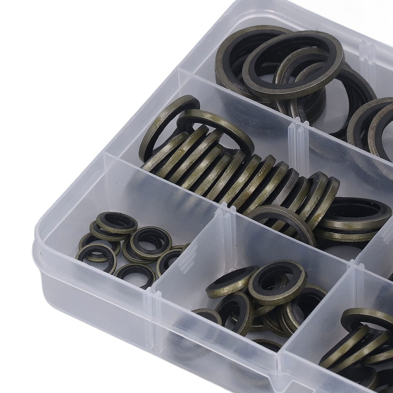KooingTech 110PCS 8 Sizes Crush Washer, Oil Drain Plug Gasket M6 M8 6mm-20mm
