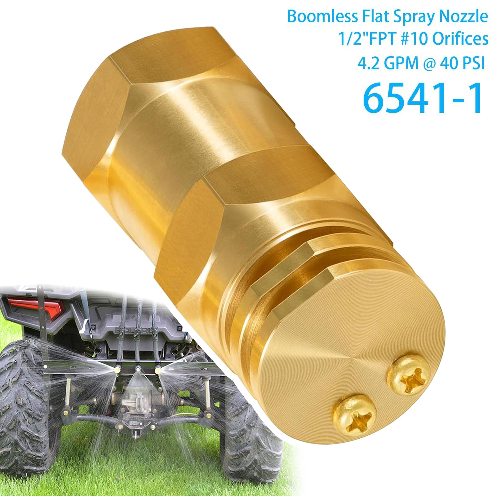 Boomless Spray Nozzle 1/2″ FPT #10 Orifices (90° and 180° Caps) 4.2 GPM #6541-1