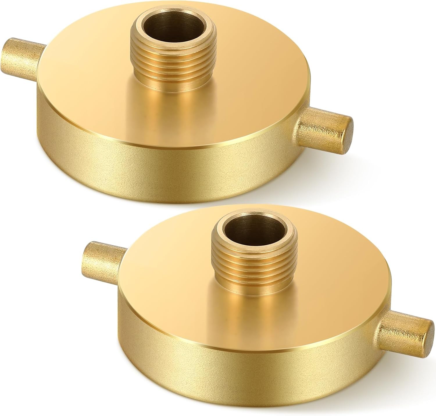 2 Packs Fire Hydrant Hose Adapter 2-1/2″ NST/NH Female x 3/4″ GHT brass color
