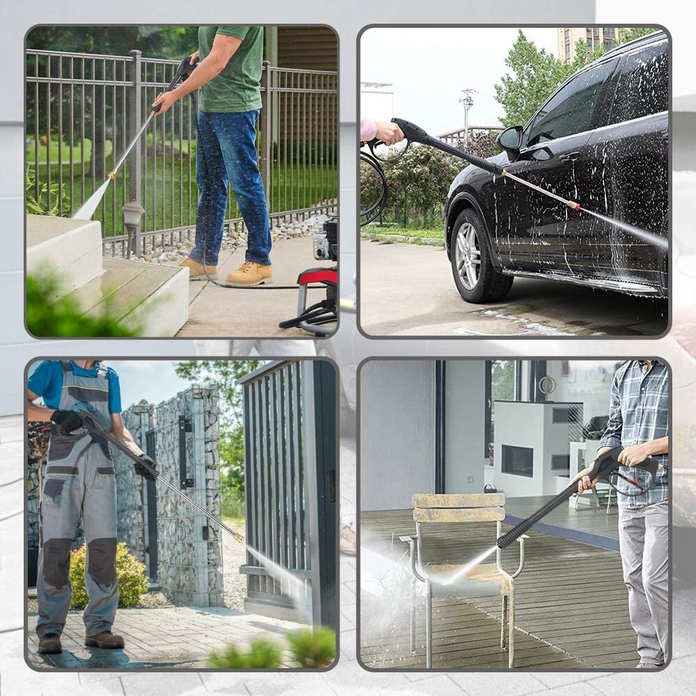 High Pressure 4000PSI Car Power Washer Gun Spray Wand Lance Nozzle + 50ft Hose