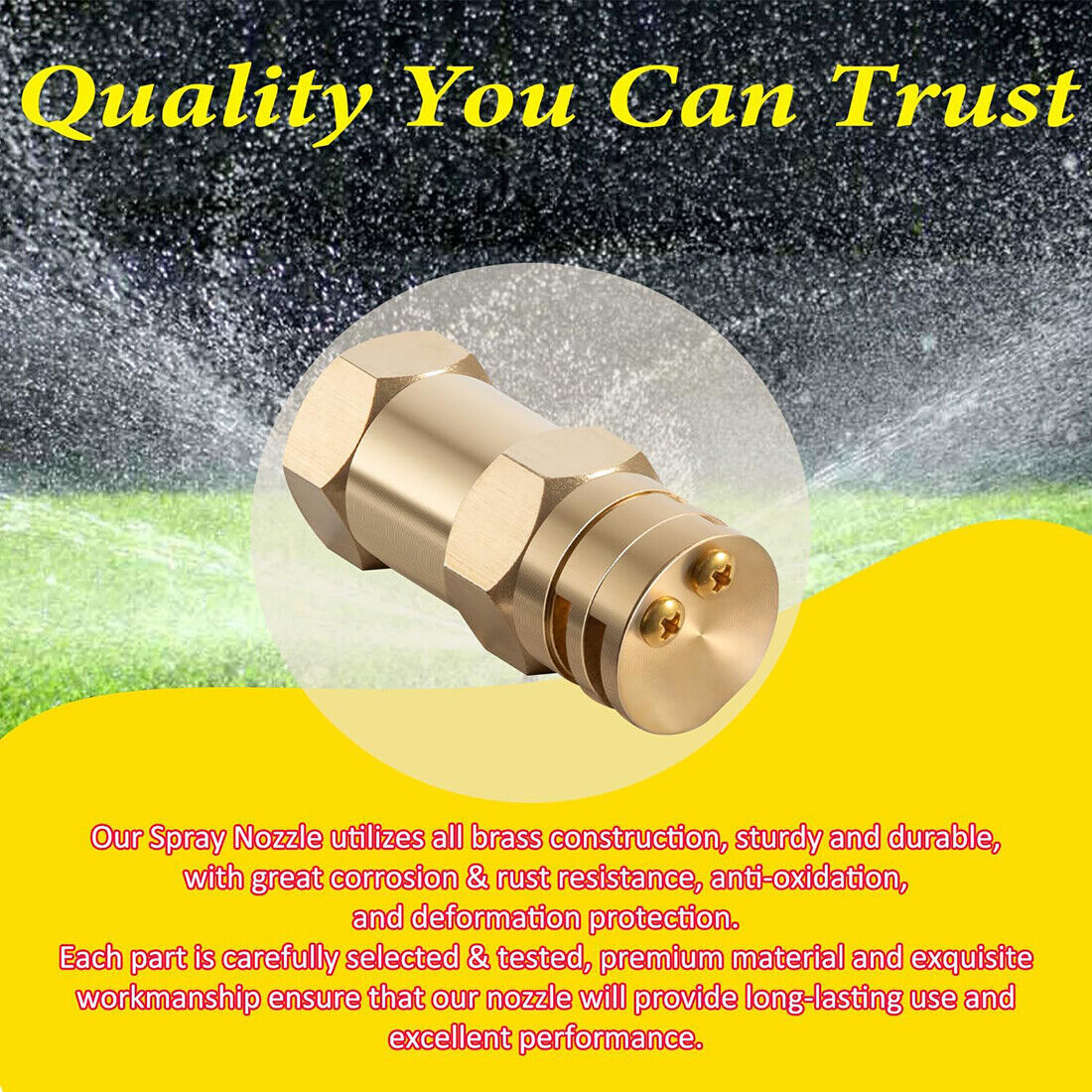 Boomless Spray Nozzle kit 1/2 inch FPT #20 Orifices 90° 180° Caps 5.9 GPM 40 PSI