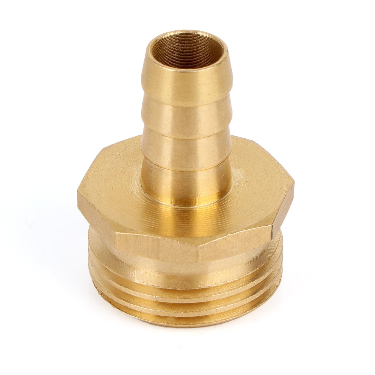 BOXOB 2pcs Solid Brass 1/2″ PEX Barb to 3/4″ GHT Male Garden Hose Gold