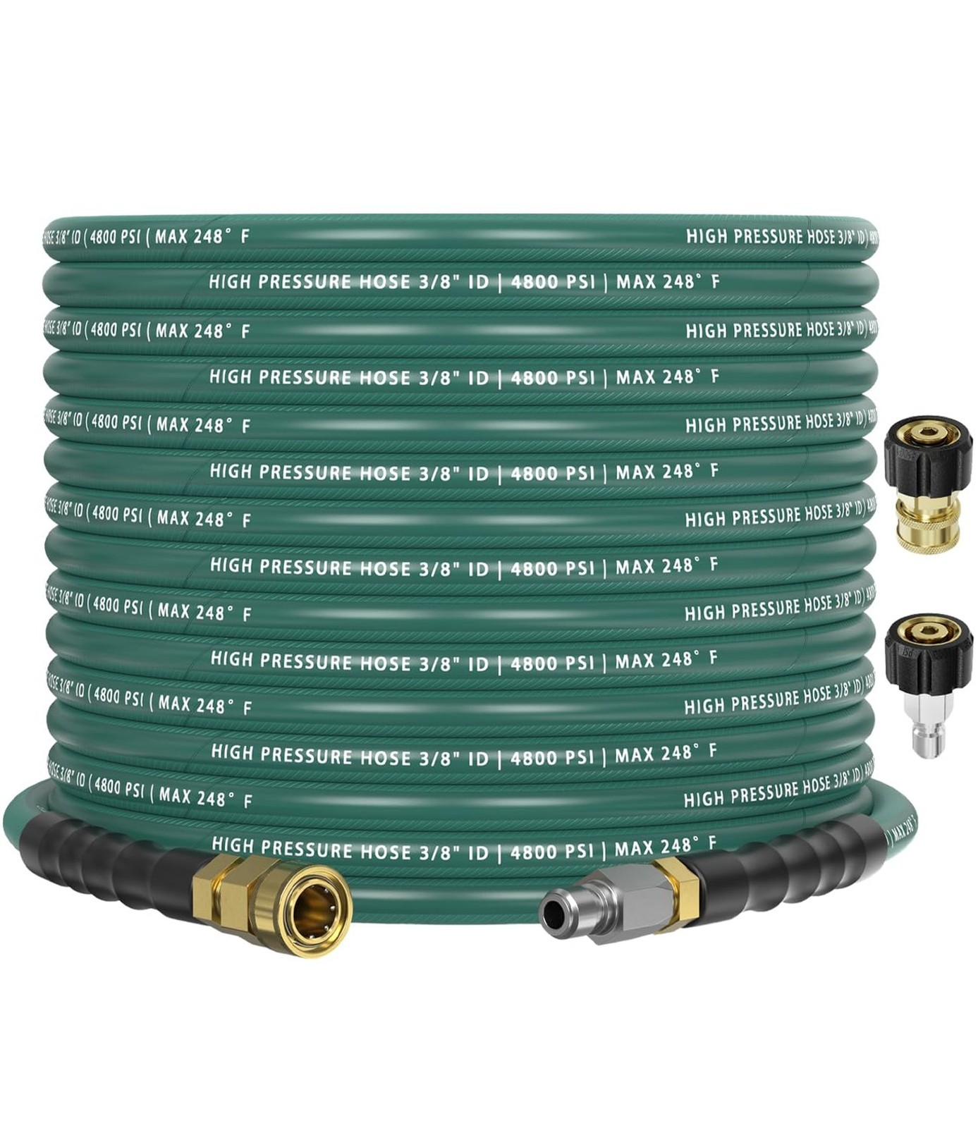 3/8″ 4800PSI Pressure Washer Hose 50FT with 360° Swivel Quick Connect, Flex