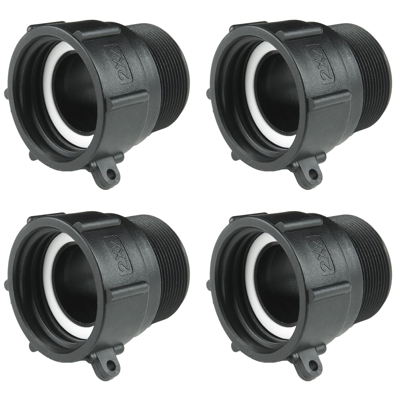 IBC Tote Fittings Adapter 2″ Female Buttress Coarse Thread x 2 inches, Black