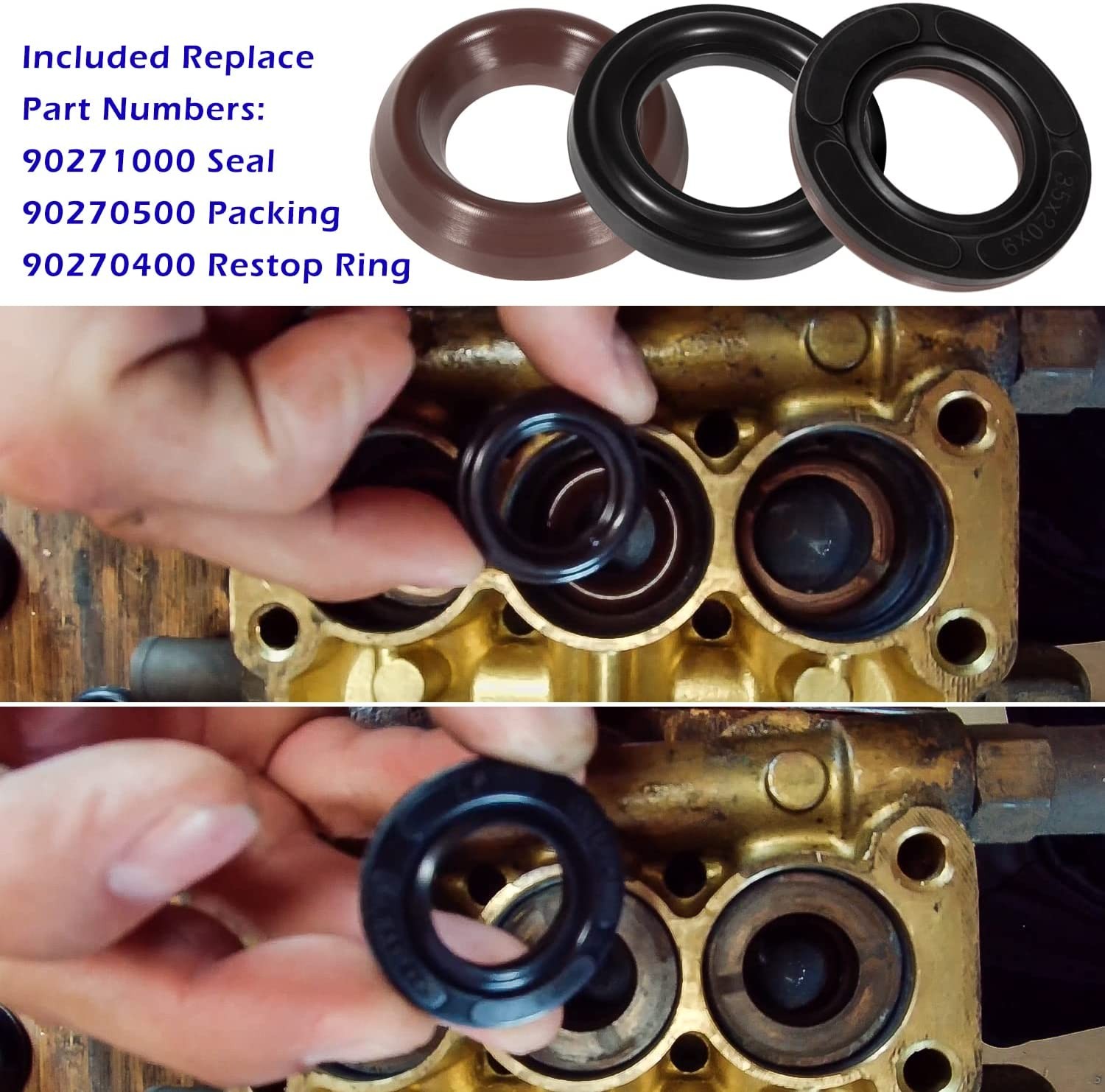 9pcs General Pump K69 Packing Kit 20mm, Repair Kit fits GP K69 Interpump TS2021